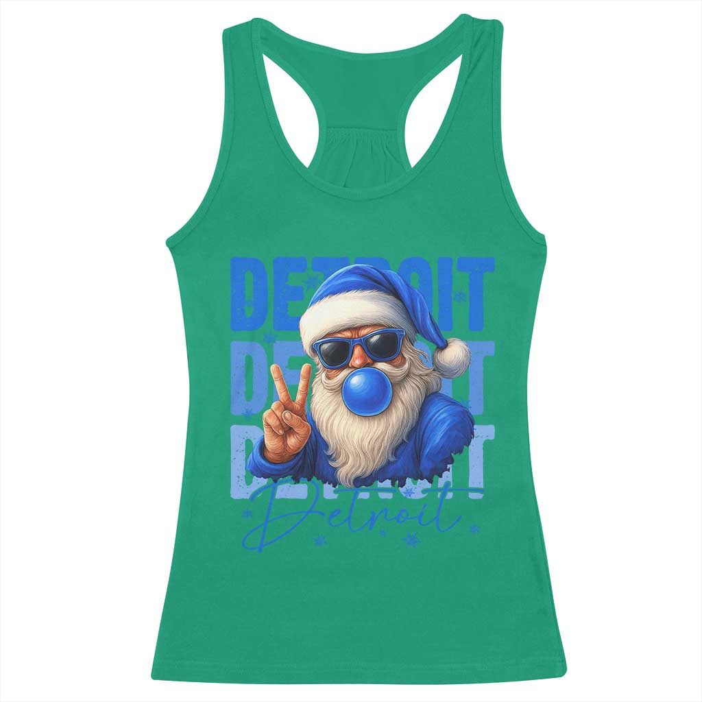 Detroit Football Christmas Racerback Tank Top Santa Retro Lions Fan - Wonder Print Shop