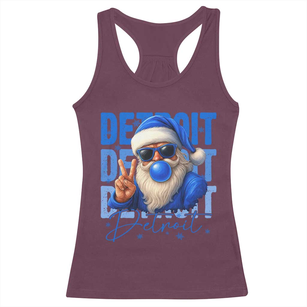 Detroit Football Christmas Racerback Tank Top Santa Retro Lions Fan - Wonder Print Shop
