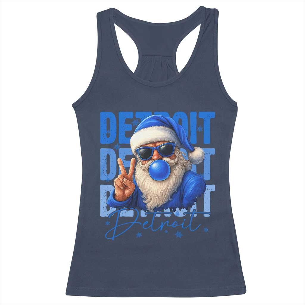 Detroit Football Christmas Racerback Tank Top Santa Retro Lions Fan - Wonder Print Shop