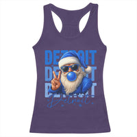 Detroit Football Christmas Racerback Tank Top Santa Retro Lions Fan - Wonder Print Shop