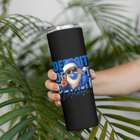 Detroit Football Christmas Skinny Tumbler Santa Retro Lions Fan - Wonder Print Shop