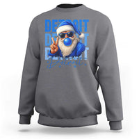 Detroit Football Christmas Sweatshirt Santa Retro Lions Fan - Wonder Print Shop