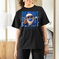 Detroit Football Christmas T Shirt For Women Santa Retro Lions Fan - Wonder Print Shop