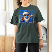 Detroit Football Christmas T Shirt For Women Santa Retro Lions Fan - Wonder Print Shop
