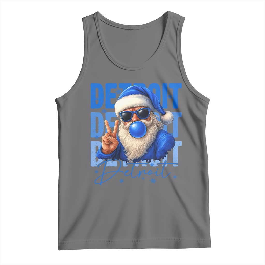 Detroit Football Christmas Tank Top Santa Retro Lions Fan - Wonder Print Shop