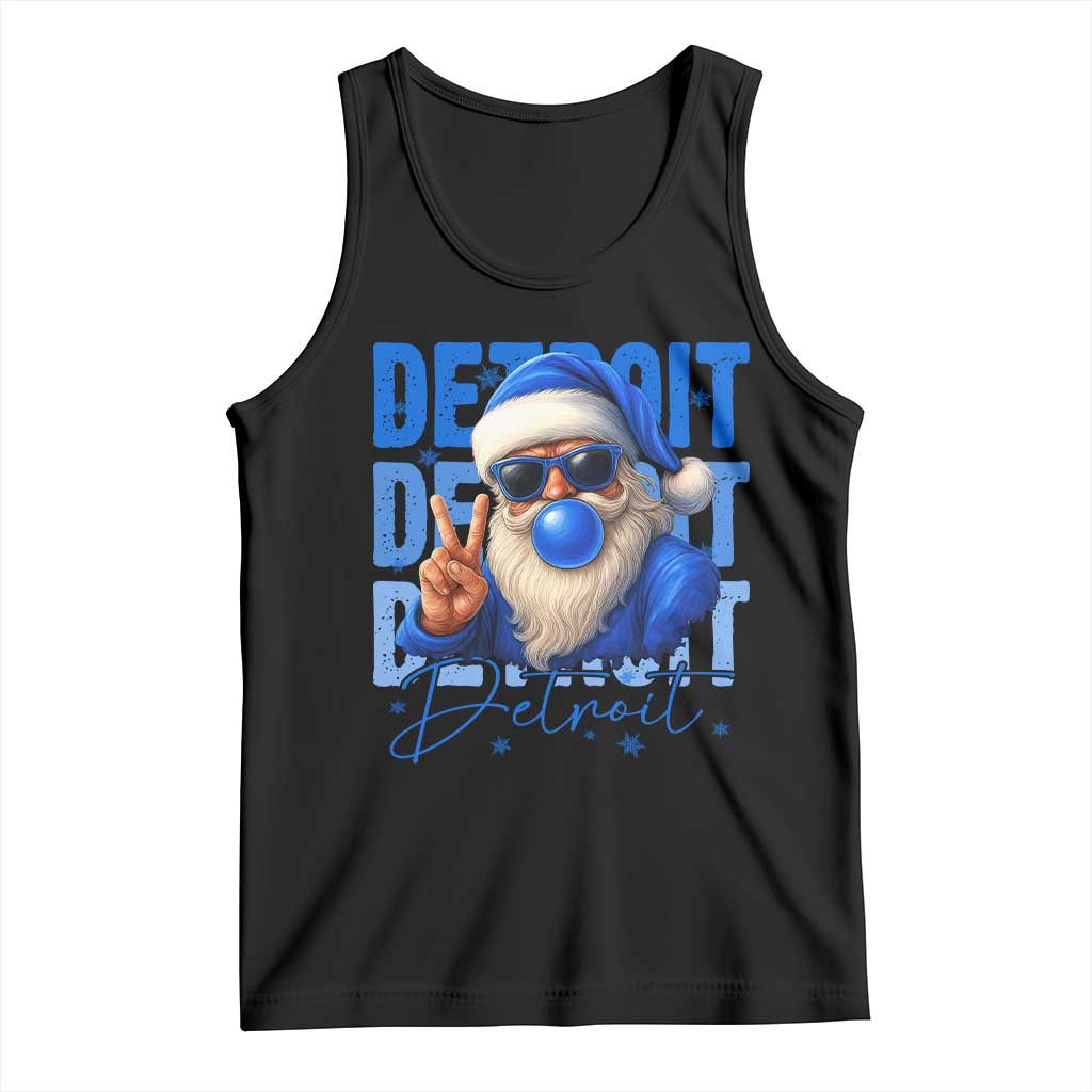 Detroit Football Christmas Tank Top Santa Retro Lions Fan - Wonder Print Shop