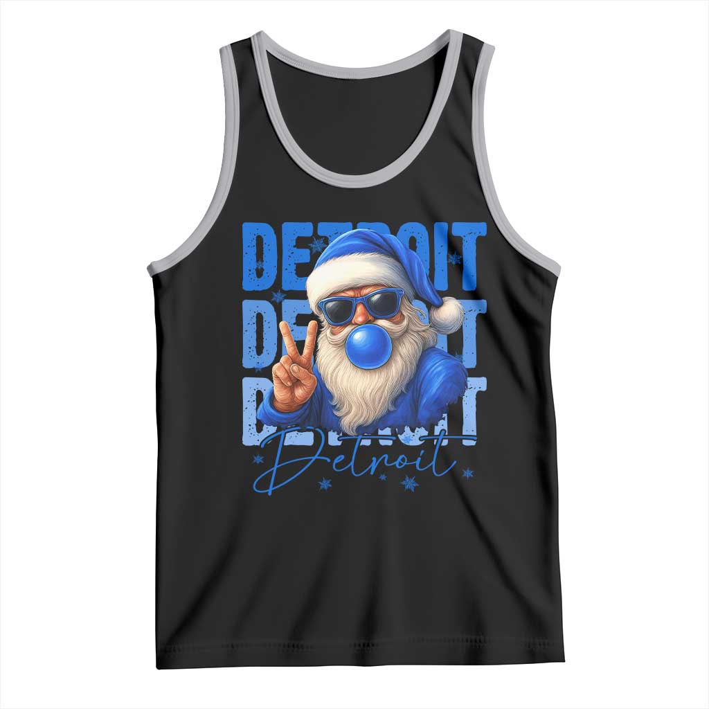 Detroit Football Christmas Tank Top Santa Retro Lions Fan - Wonder Print Shop