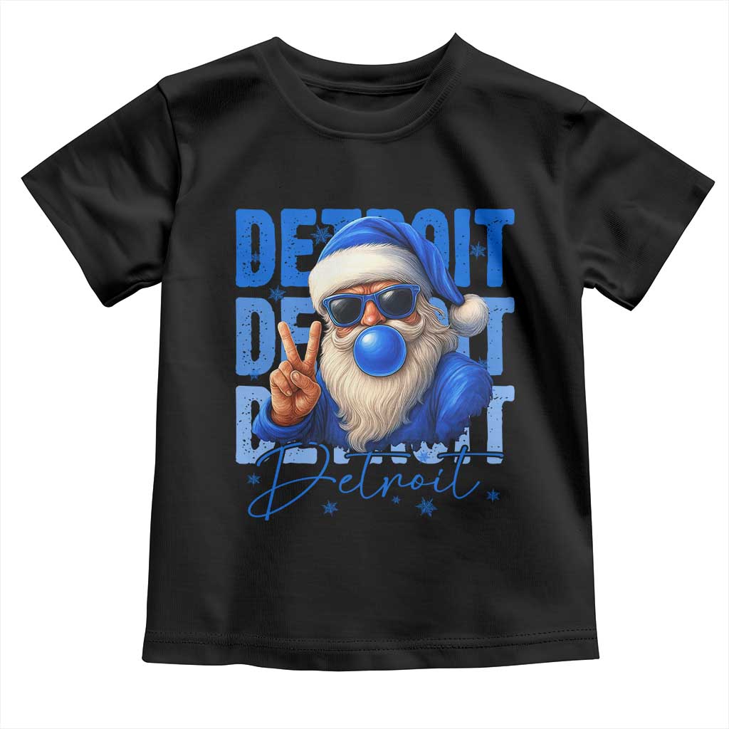 Detroit Football Christmas Toddler T Shirt Santa Retro Lions Fan - Wonder Print Shop