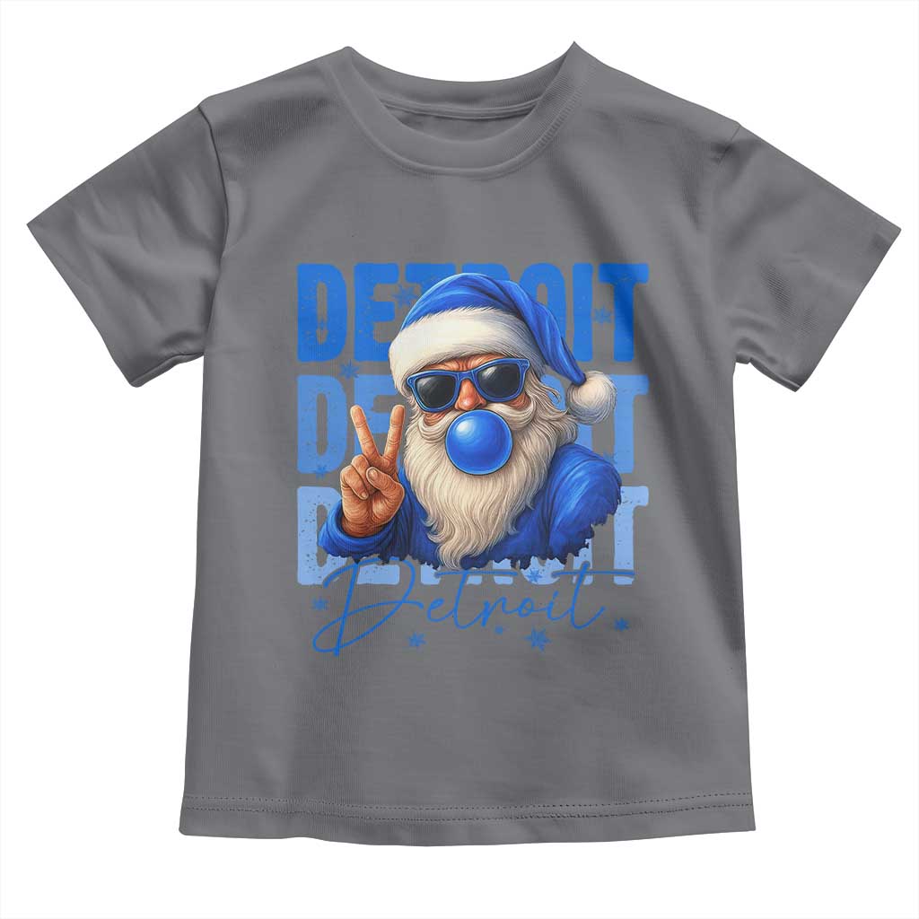 Detroit Football Christmas Toddler T Shirt Santa Retro Lions Fan - Wonder Print Shop