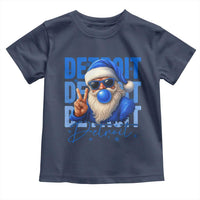 Detroit Football Christmas Toddler T Shirt Santa Retro Lions Fan - Wonder Print Shop