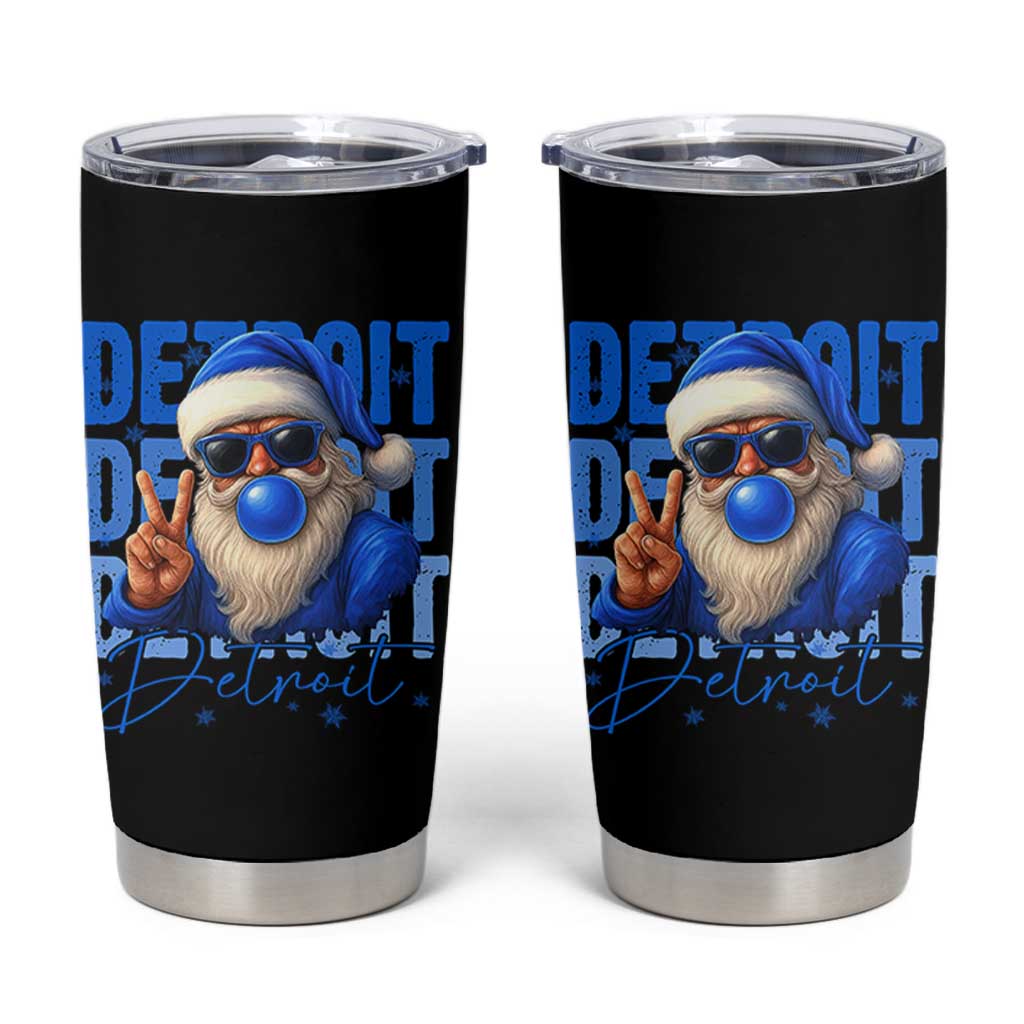 Detroit Football Christmas Tumbler Cup Santa Retro Lions Fan - Wonder Print Shop