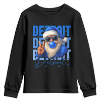 Detroit Football Christmas Youth Sweatshirt Santa Retro Lions Fan - Wonder Print Shop