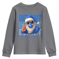 Detroit Football Christmas Youth Sweatshirt Santa Retro Lions Fan - Wonder Print Shop