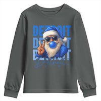 Detroit Football Christmas Youth Sweatshirt Santa Retro Lions Fan - Wonder Print Shop