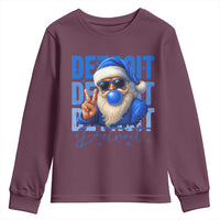 Detroit Football Christmas Youth Sweatshirt Santa Retro Lions Fan - Wonder Print Shop