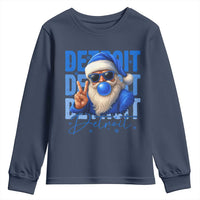 Detroit Football Christmas Youth Sweatshirt Santa Retro Lions Fan - Wonder Print Shop