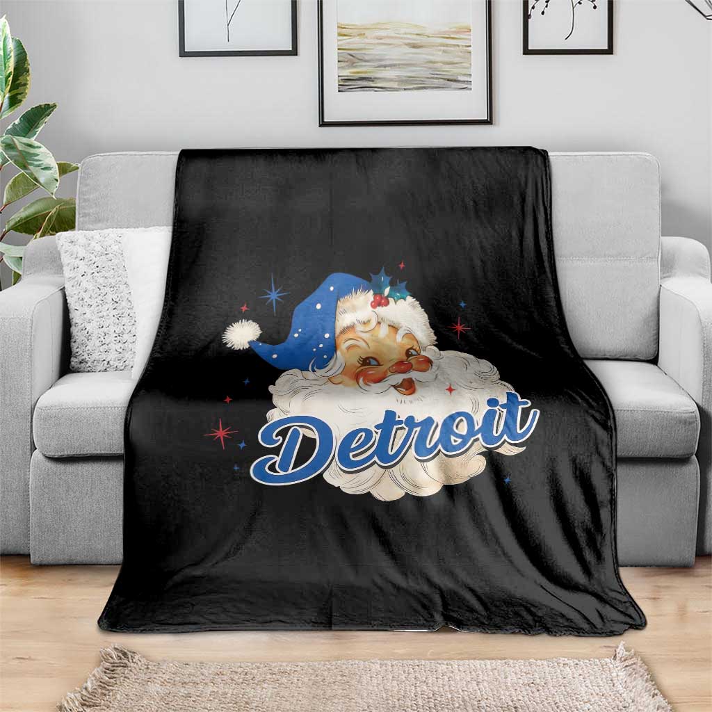 Christmas Detroit Football Throw Blanket Vintage Santa Lions Fan - Wonder Print Shop