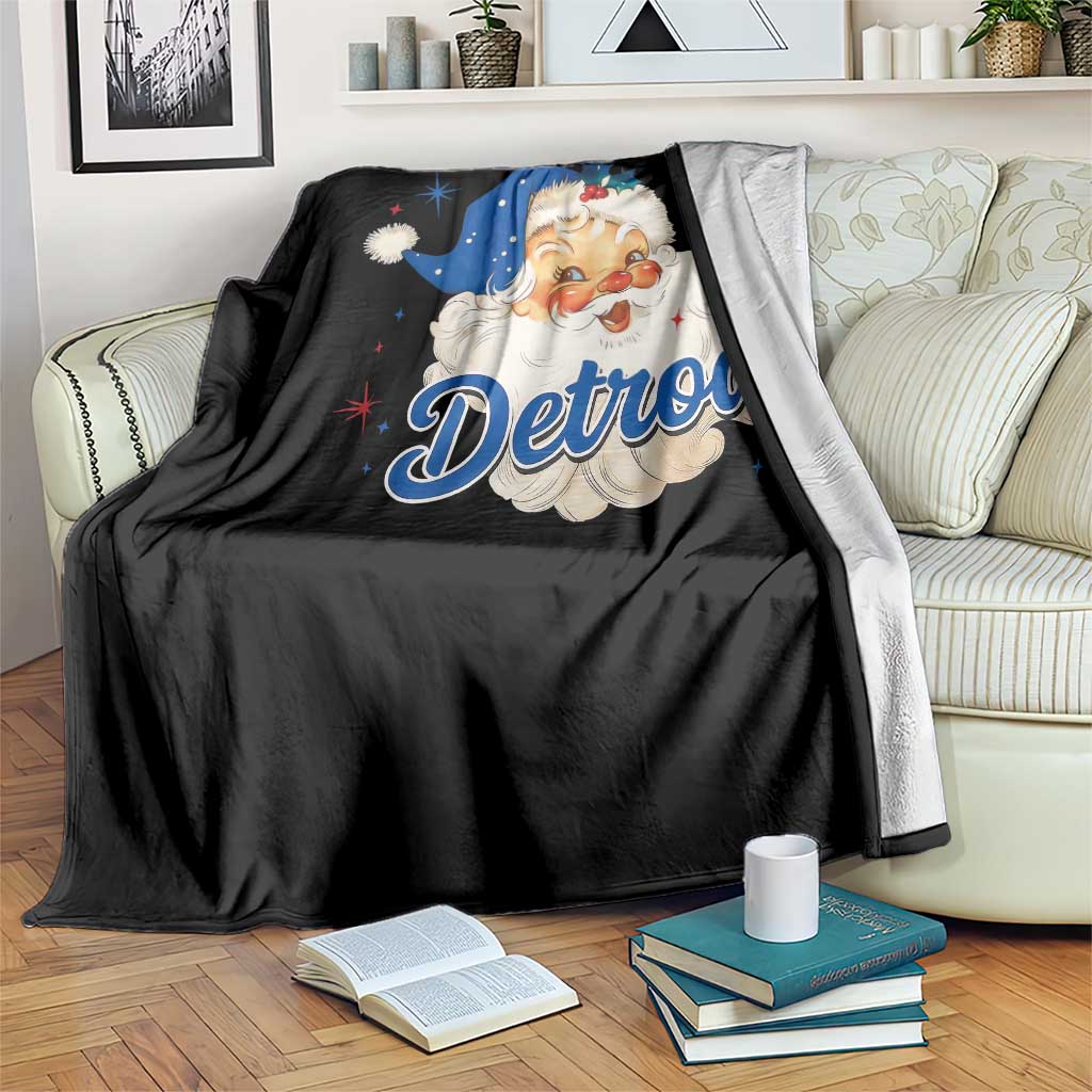 Christmas Detroit Football Throw Blanket Vintage Santa Lions Fan - Wonder Print Shop