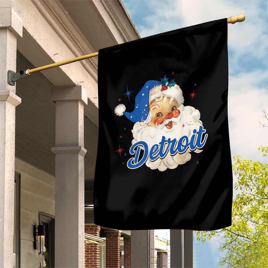 Christmas Detroit Football Garden Flag Vintage Santa Lions Fan - Wonder Print Shop
