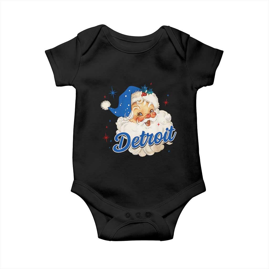 Christmas Detroit Football Baby Onesie Vintage Santa Lions Fan - Wonder Print Shop