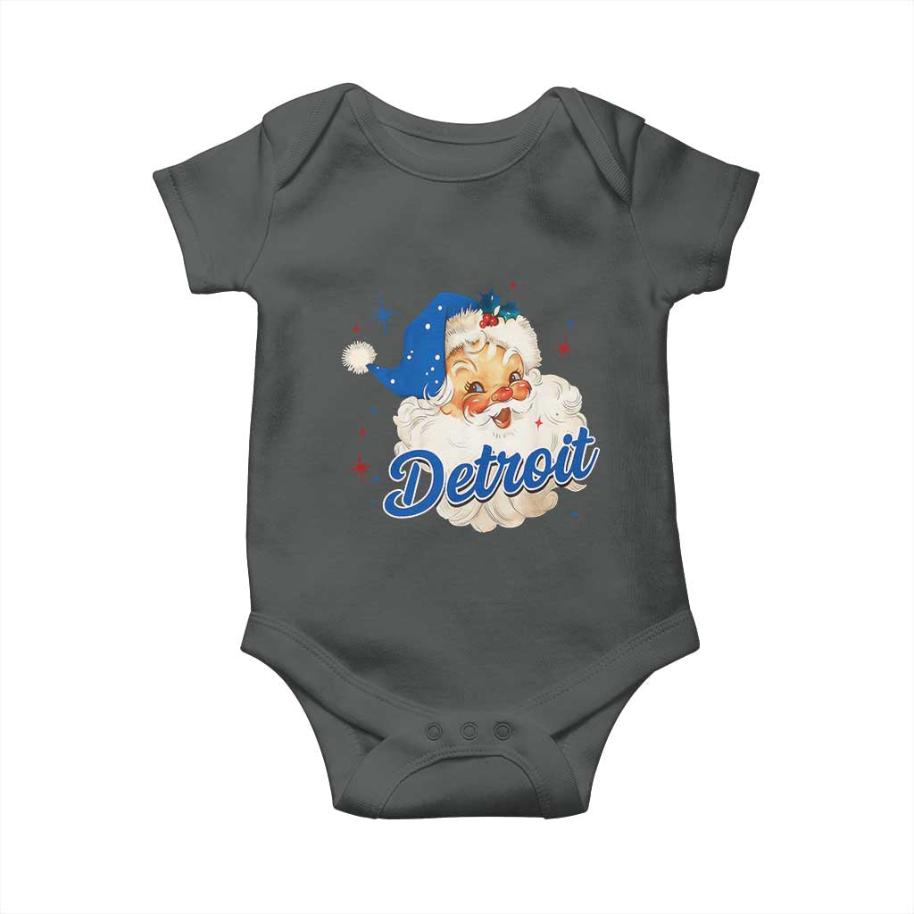 Christmas Detroit Football Baby Onesie Vintage Santa Lions Fan - Wonder Print Shop