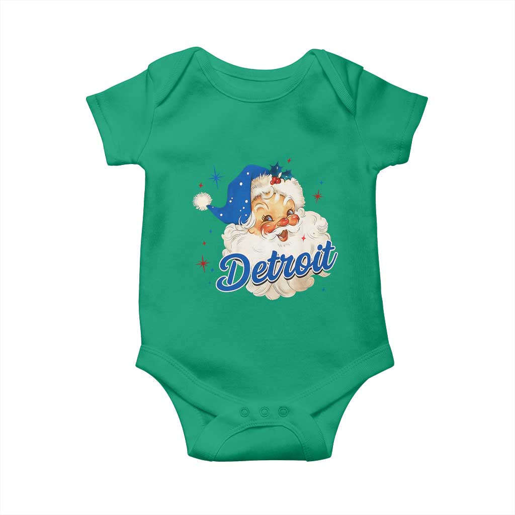 Christmas Detroit Football Baby Onesie Vintage Santa Lions Fan - Wonder Print Shop