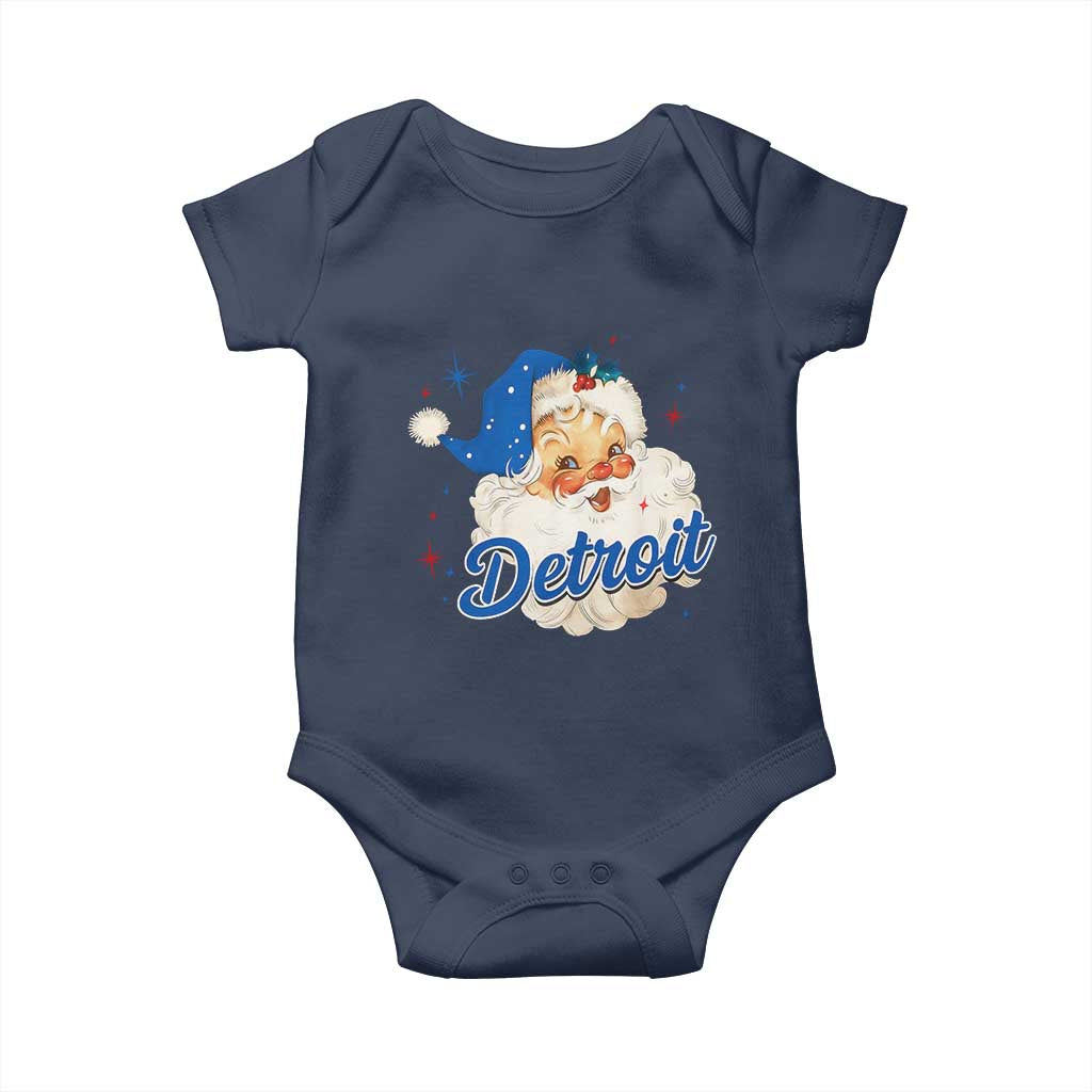 Christmas Detroit Football Baby Onesie Vintage Santa Lions Fan - Wonder Print Shop
