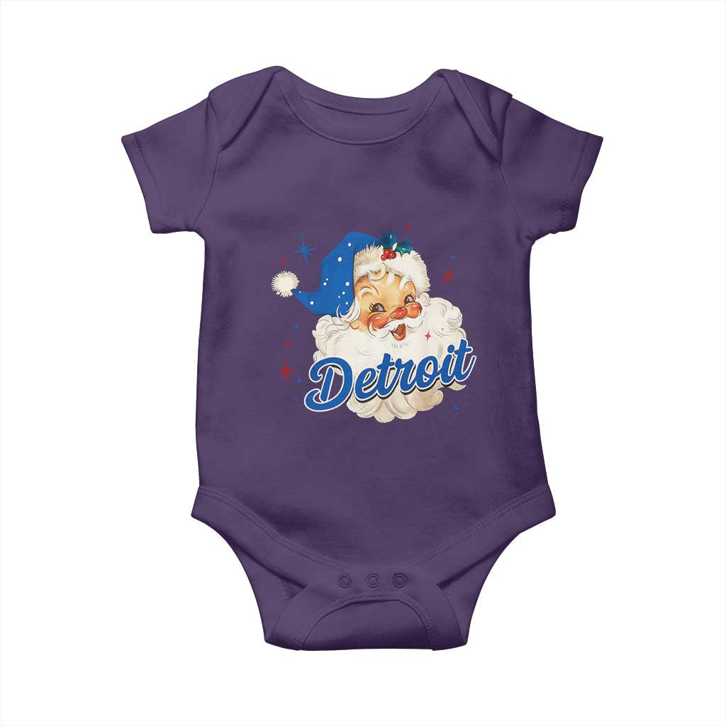 Christmas Detroit Football Baby Onesie Vintage Santa Lions Fan - Wonder Print Shop