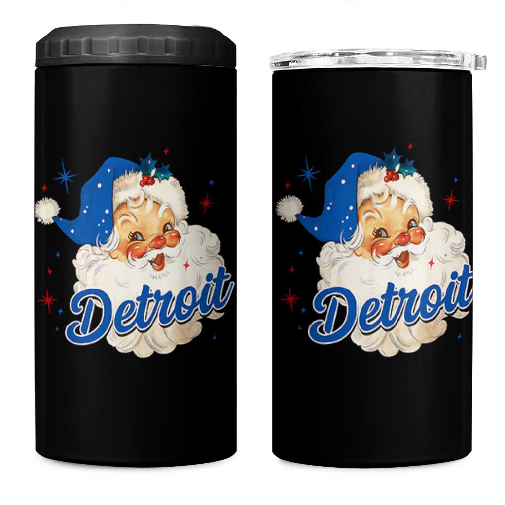Christmas Detroit Football 4 in 1 Can Cooler Tumbler Vintage Santa Lions Fan - Wonder Print Shop