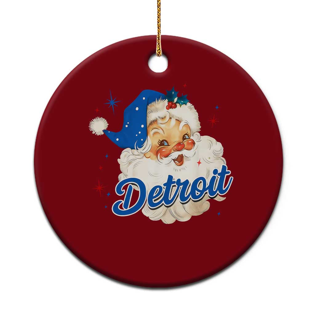 Christmas Detroit Football Ceramic Ornament Vintage Santa Lions Fan - Wonder Print Shop