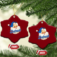 Christmas Detroit Football Ceramic Ornament Vintage Santa Lions Fan - Wonder Print Shop