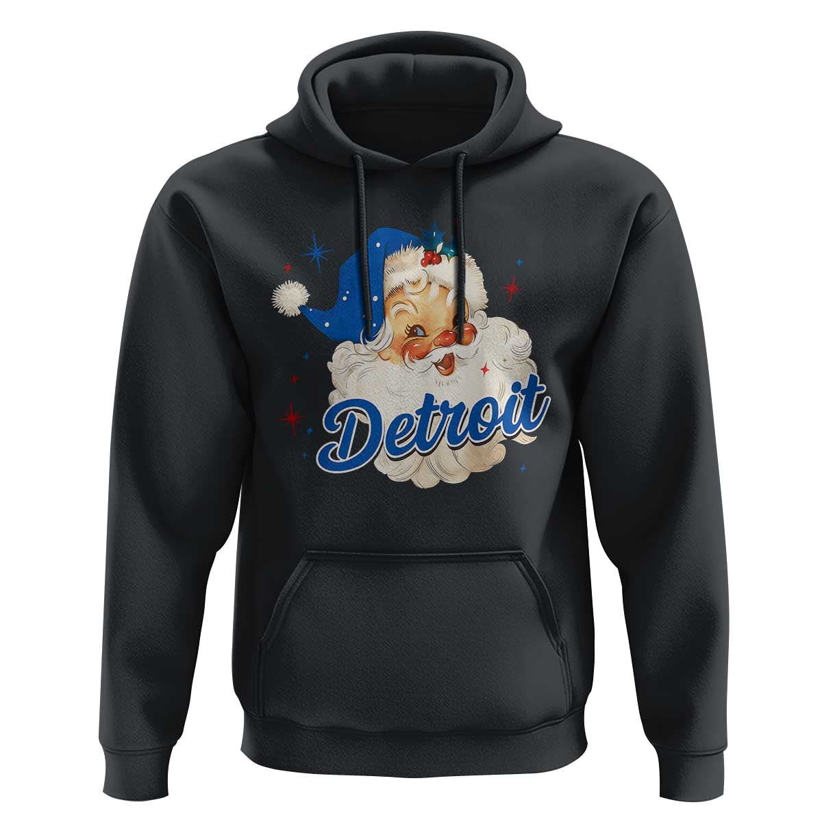 Christmas Detroit Football Hoodie Vintage Santa Lions Fan - Wonder Print Shop
