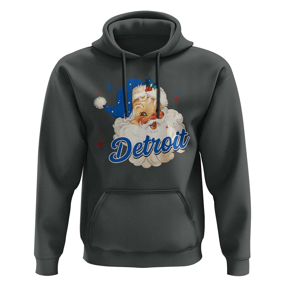 Christmas Detroit Football Hoodie Vintage Santa Lions Fan - Wonder Print Shop