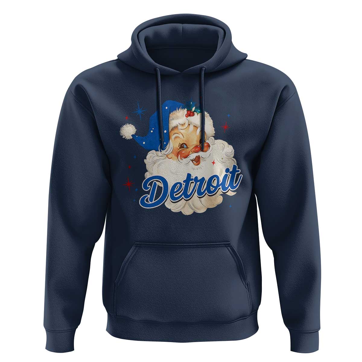 Christmas Detroit Football Hoodie Vintage Santa Lions Fan - Wonder Print Shop