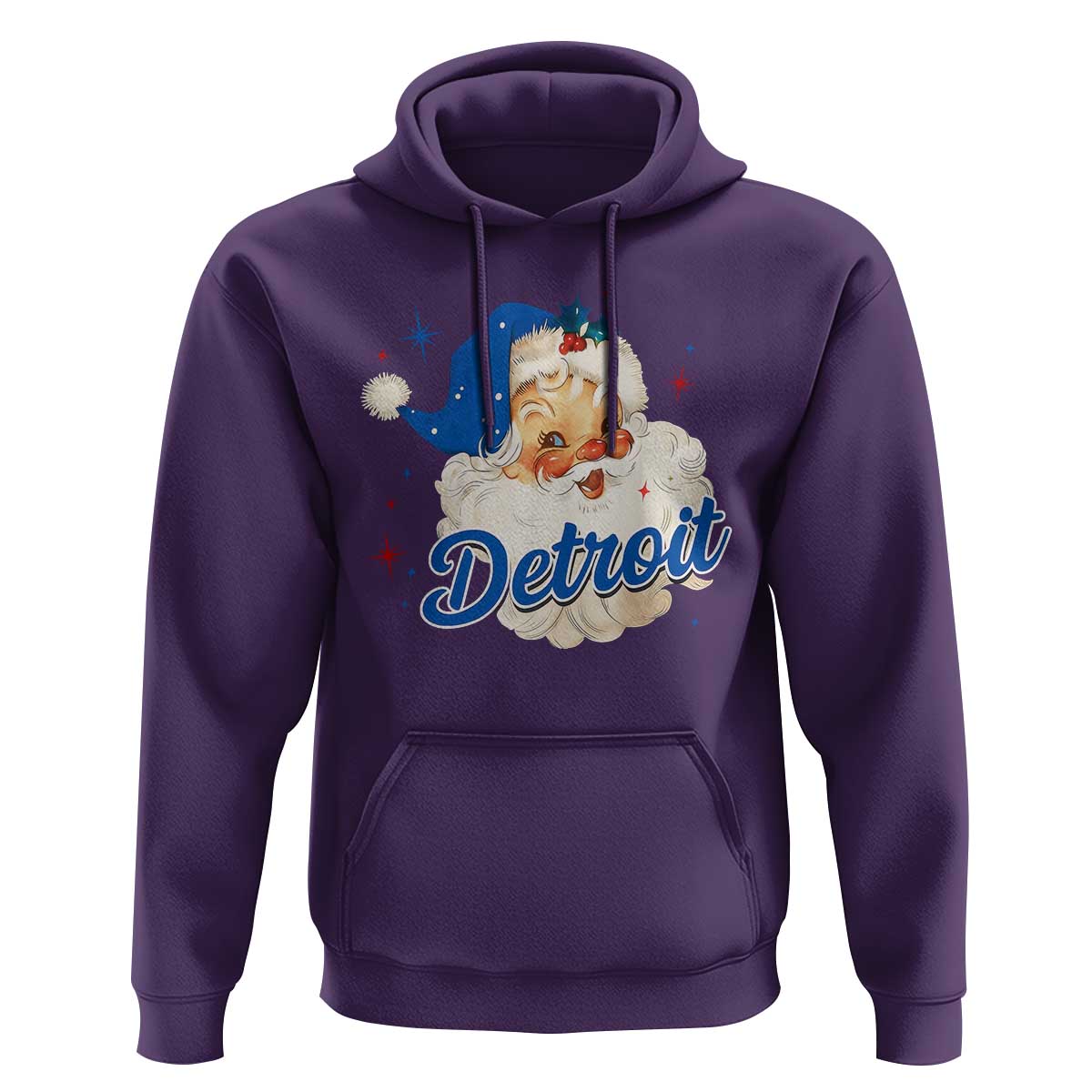 Christmas Detroit Football Hoodie Vintage Santa Lions Fan - Wonder Print Shop