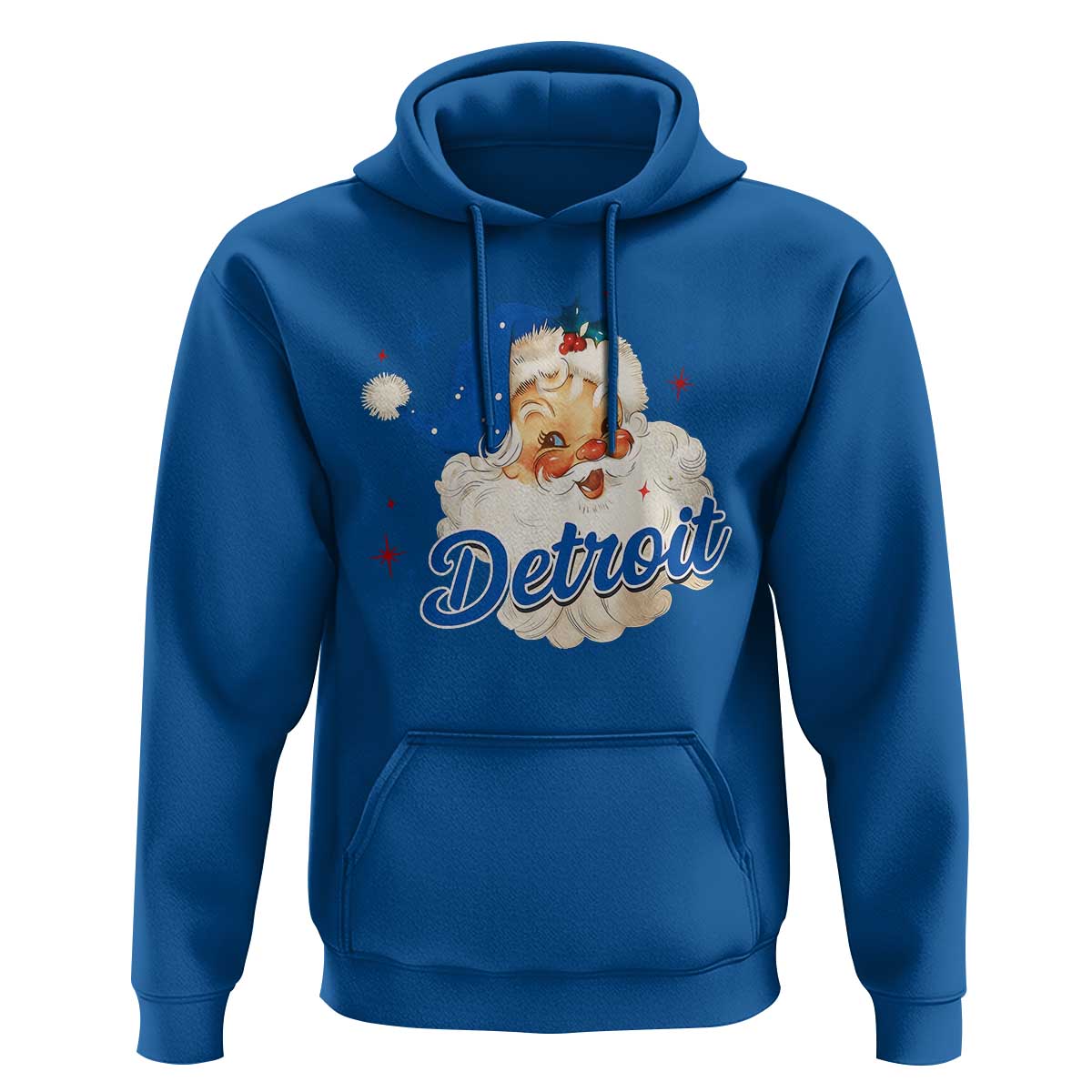 Christmas Detroit Football Hoodie Vintage Santa Lions Fan - Wonder Print Shop