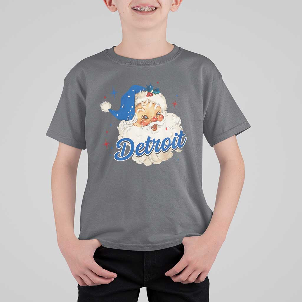 Christmas Detroit Football T Shirt For Kid Vintage Santa Lions Fan - Wonder Print Shop
