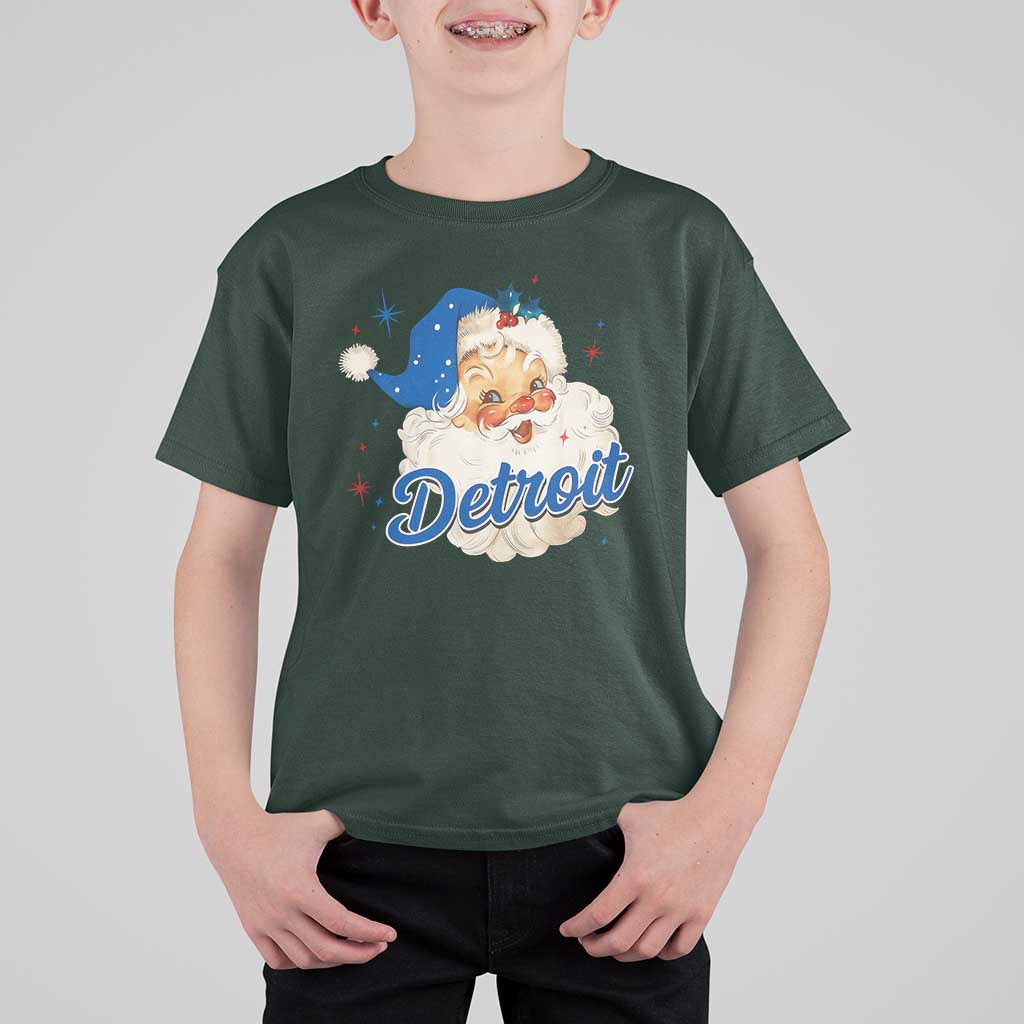 Christmas Detroit Football T Shirt For Kid Vintage Santa Lions Fan - Wonder Print Shop