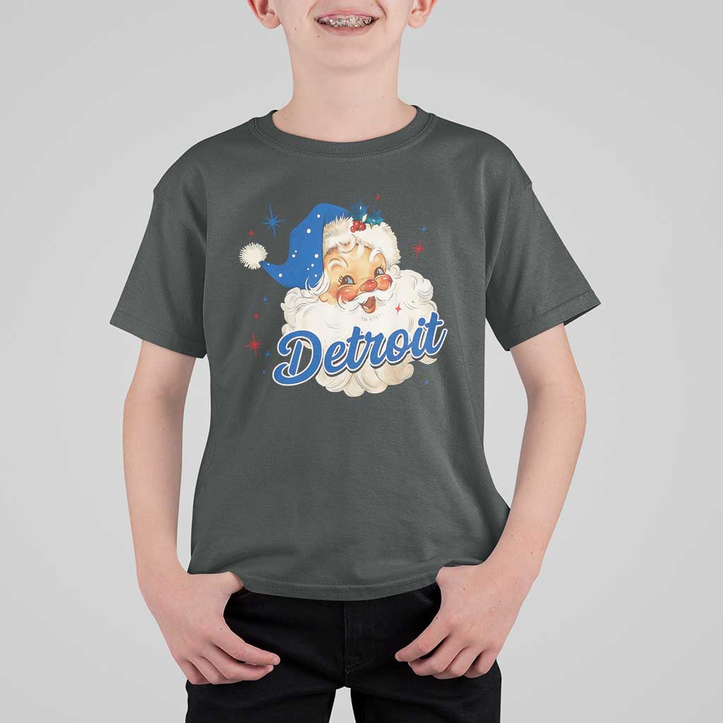 Christmas Detroit Football T Shirt For Kid Vintage Santa Lions Fan - Wonder Print Shop