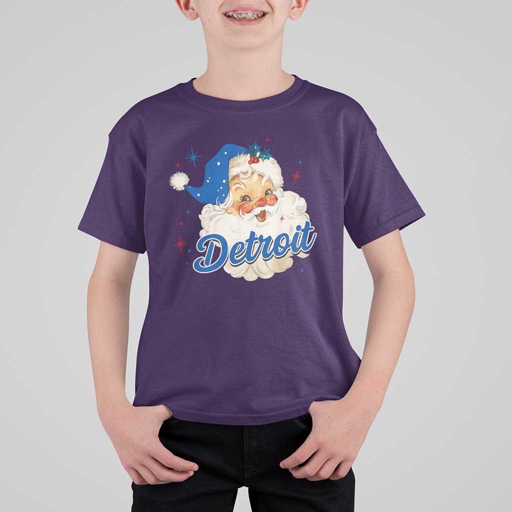 Christmas Detroit Football T Shirt For Kid Vintage Santa Lions Fan - Wonder Print Shop