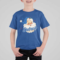 Christmas Detroit Football T Shirt For Kid Vintage Santa Lions Fan - Wonder Print Shop