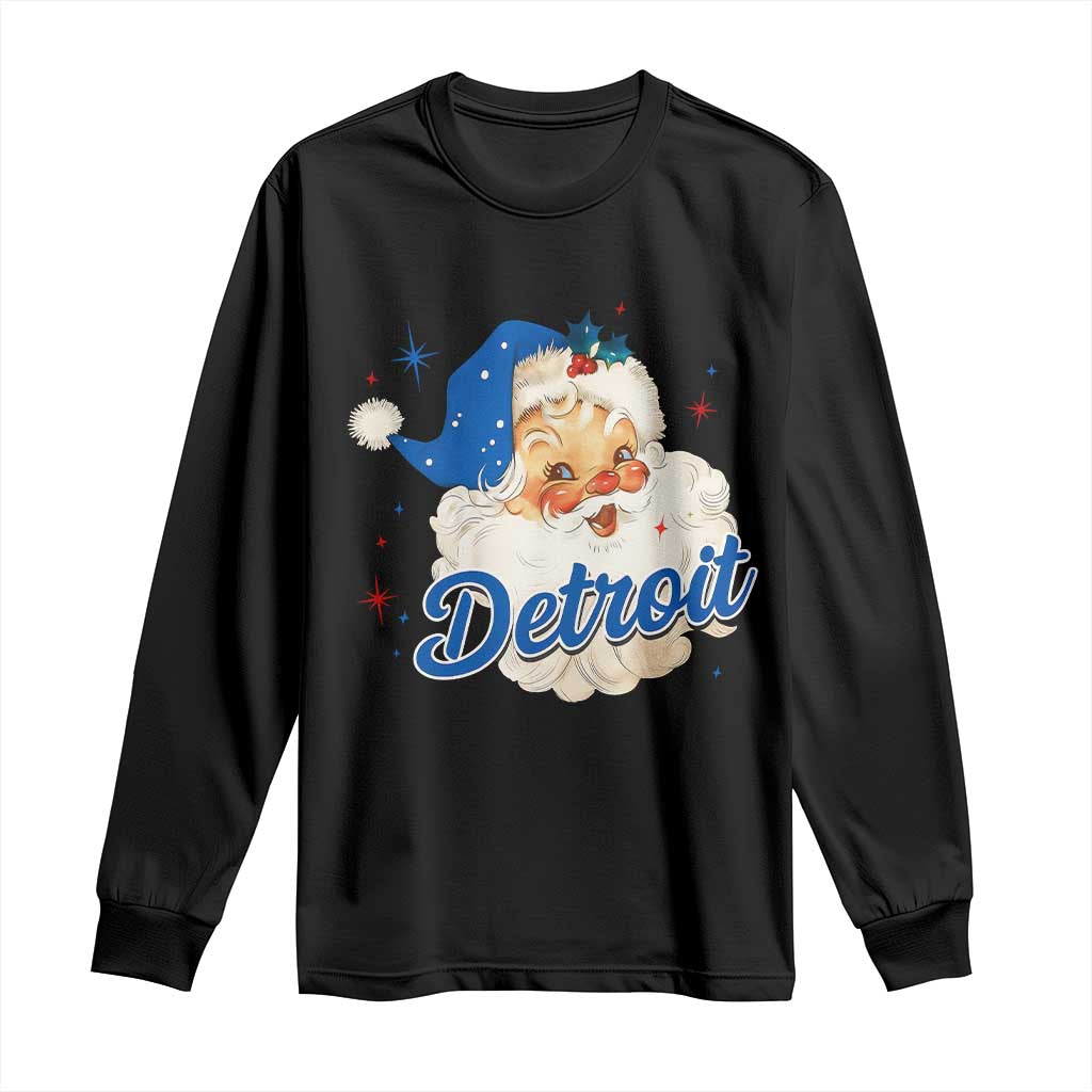 Christmas Detroit Football Long Sleeve Shirt Vintage Santa Lions Fan - Wonder Print Shop