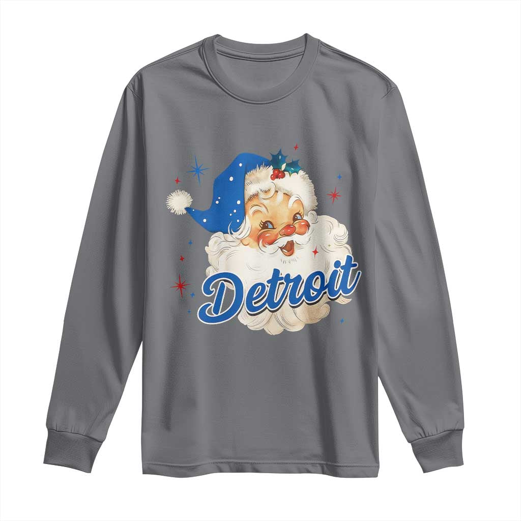 Christmas Detroit Football Long Sleeve Shirt Vintage Santa Lions Fan - Wonder Print Shop