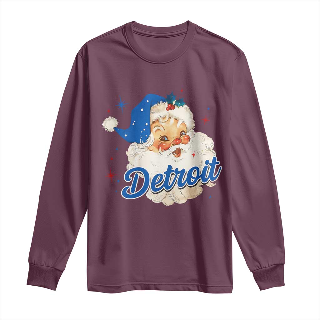 Christmas Detroit Football Long Sleeve Shirt Vintage Santa Lions Fan - Wonder Print Shop