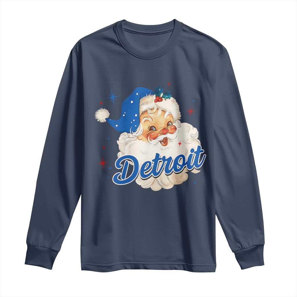 Christmas Detroit Football Long Sleeve Shirt Vintage Santa Lions Fan - Wonder Print Shop