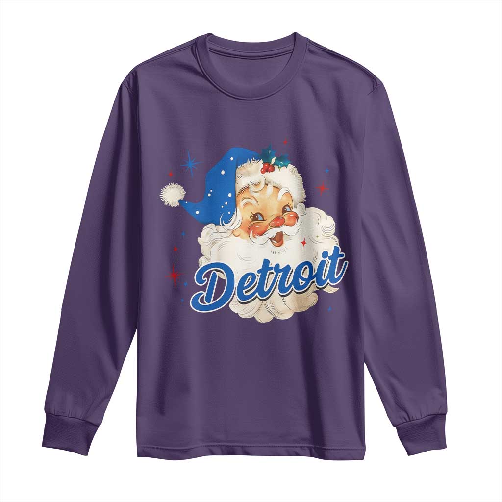 Christmas Detroit Football Long Sleeve Shirt Vintage Santa Lions Fan - Wonder Print Shop