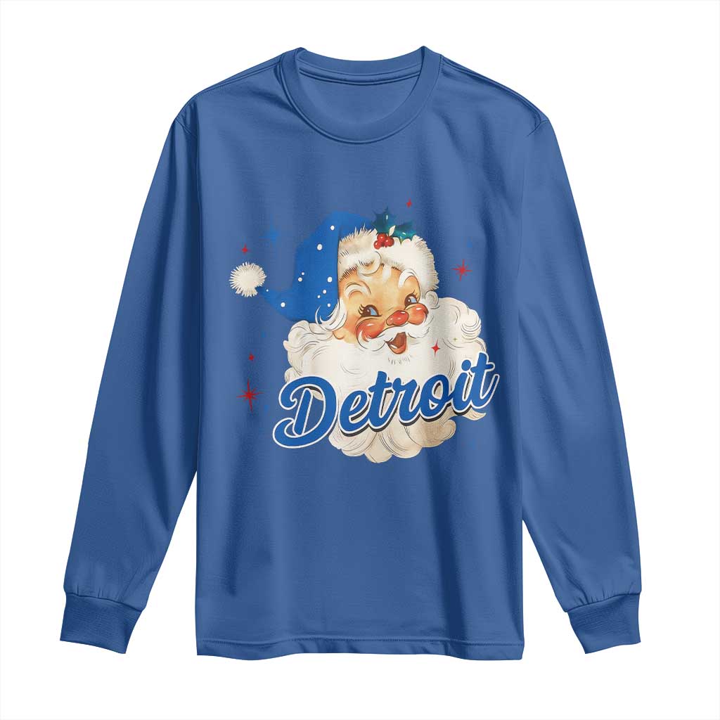 Christmas Detroit Football Long Sleeve Shirt Vintage Santa Lions Fan - Wonder Print Shop