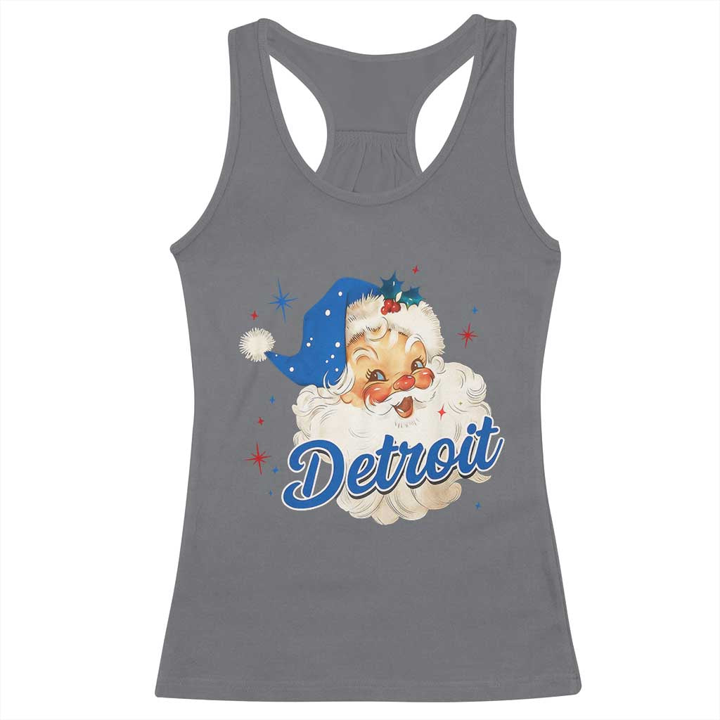 Christmas Detroit Football Racerback Tank Top Vintage Santa Lions Fan - Wonder Print Shop