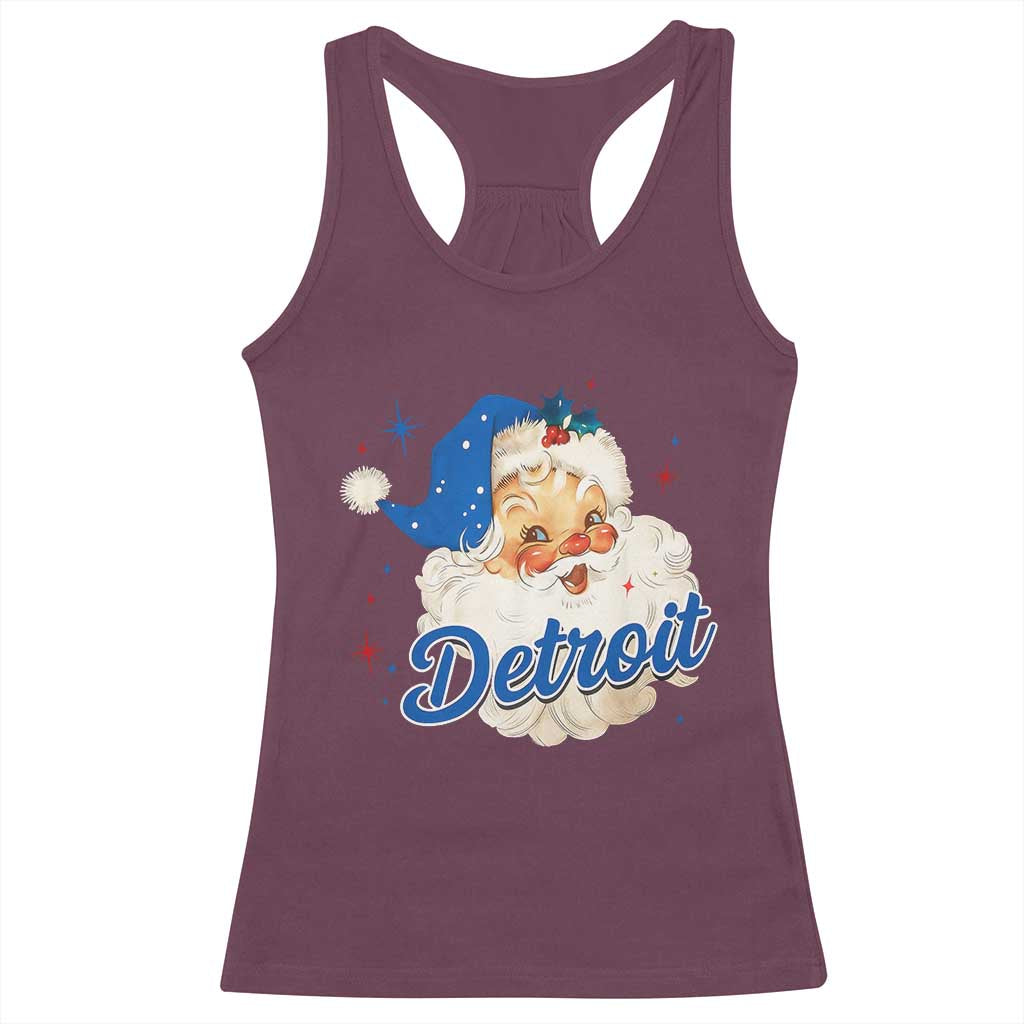 Christmas Detroit Football Racerback Tank Top Vintage Santa Lions Fan - Wonder Print Shop