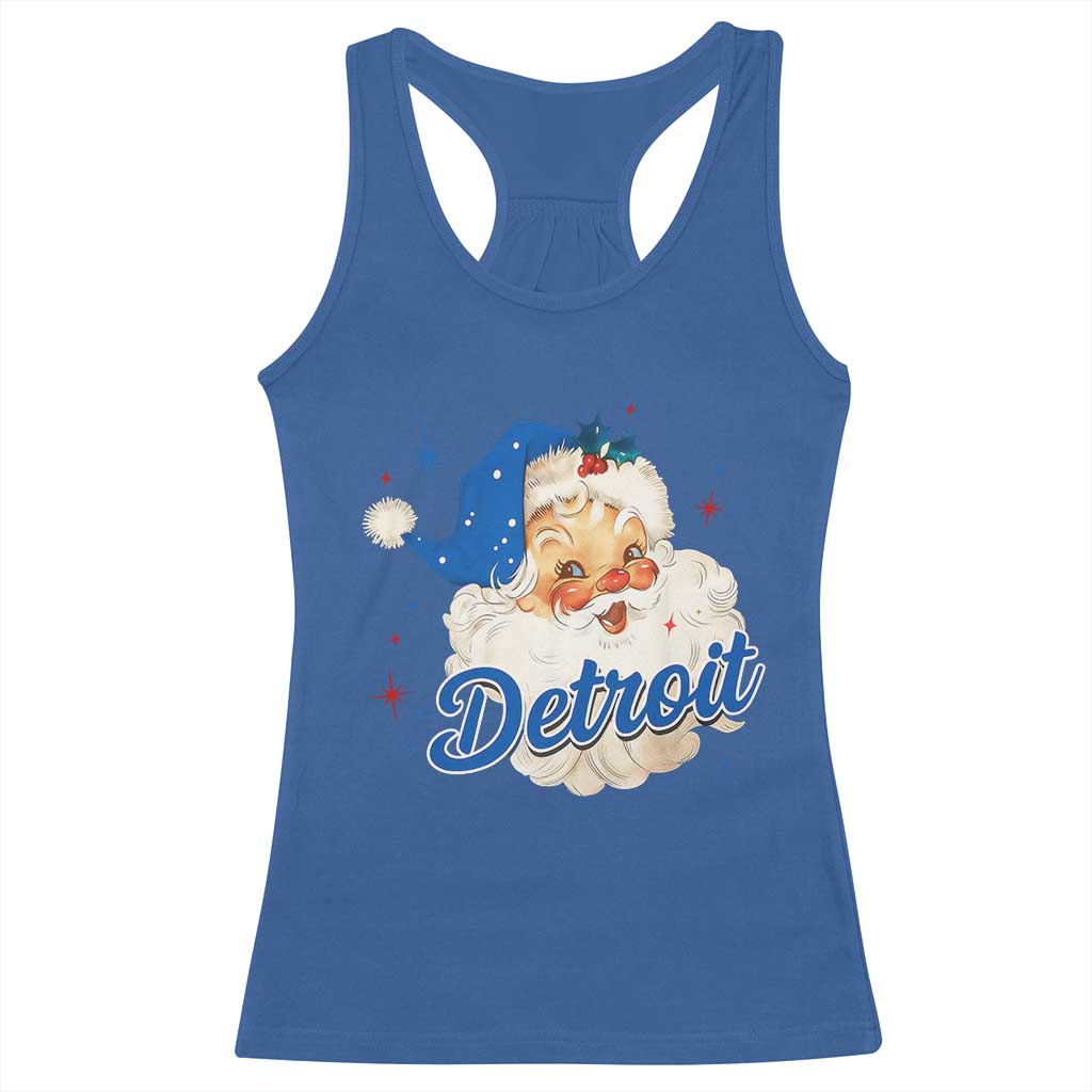 Christmas Detroit Football Racerback Tank Top Vintage Santa Lions Fan - Wonder Print Shop